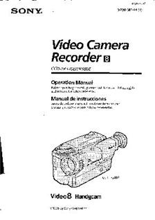 Sony CCD TR 370 E manual. Camera Instructions.